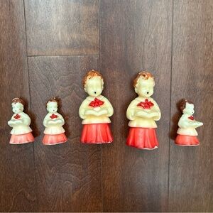 Vintage 50s Gurley Tavern Choir Boy Candles, Set of Five, Three Small/Two Large
